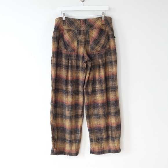 Free People | Birch Wide Leg Plaid Pant in Moss - Picture 3 of 3